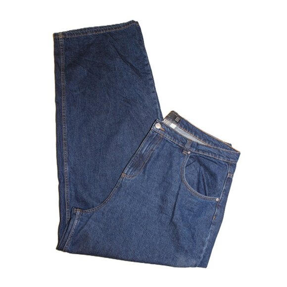 ASOS DESIGN Curve Wide Leg High-Rise Jeans in Dark Wash (16/18) - Picture 9 of 9